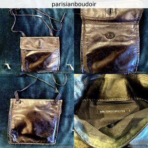 Ann Demeulemeester Vintage Black Leather Crossbody Bag — Minimalist Belgian Des